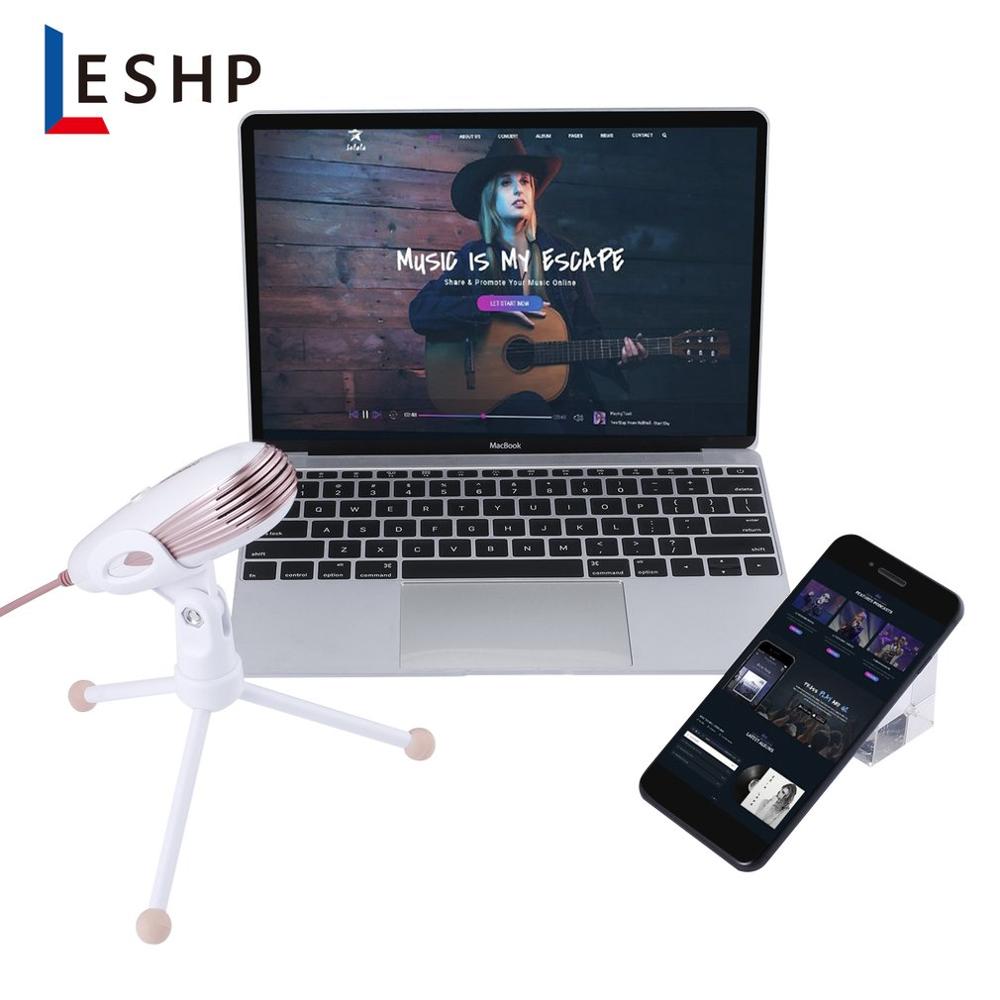 3.5mm Condenser Microphone Adjustable Streamline Studio Recording with Headphone Splitter for Video Chatting Singing