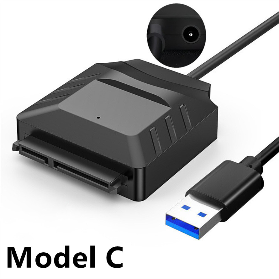 SATA naar USB 3.0-kabel Tot 5 Gbps USB 3.0 naar Sata III-kabel voor 2,5/3,5 inch externe HDD SSD harde schijf SATA 3 22-pins adapter: WIT