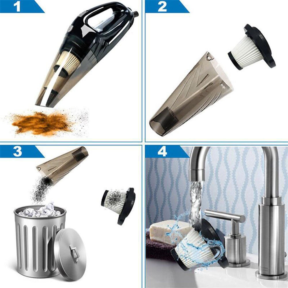 3800pa 100W Household &amp; Car Vacuum Cleaner Portable Cigarette Lighter USB Rechargeable Mini Handheld Vacuum Cleaner for Home Car