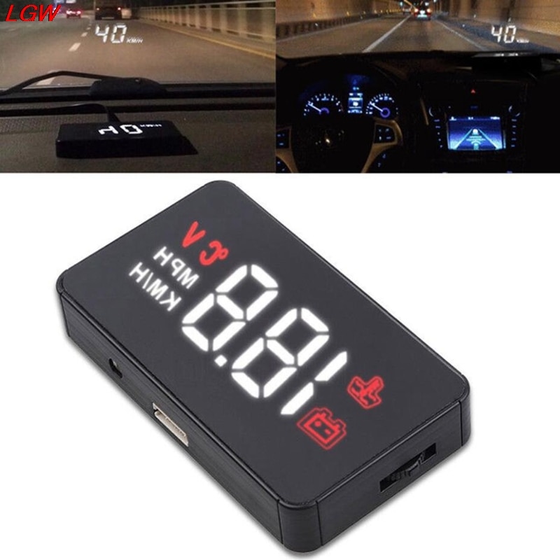 Pantalla HUD Head Up para coche, sistema de advertencia de exceso de velocidad, proyector de velocidad para parabrisas de EE. UU., A100 OBD2 EUOBD