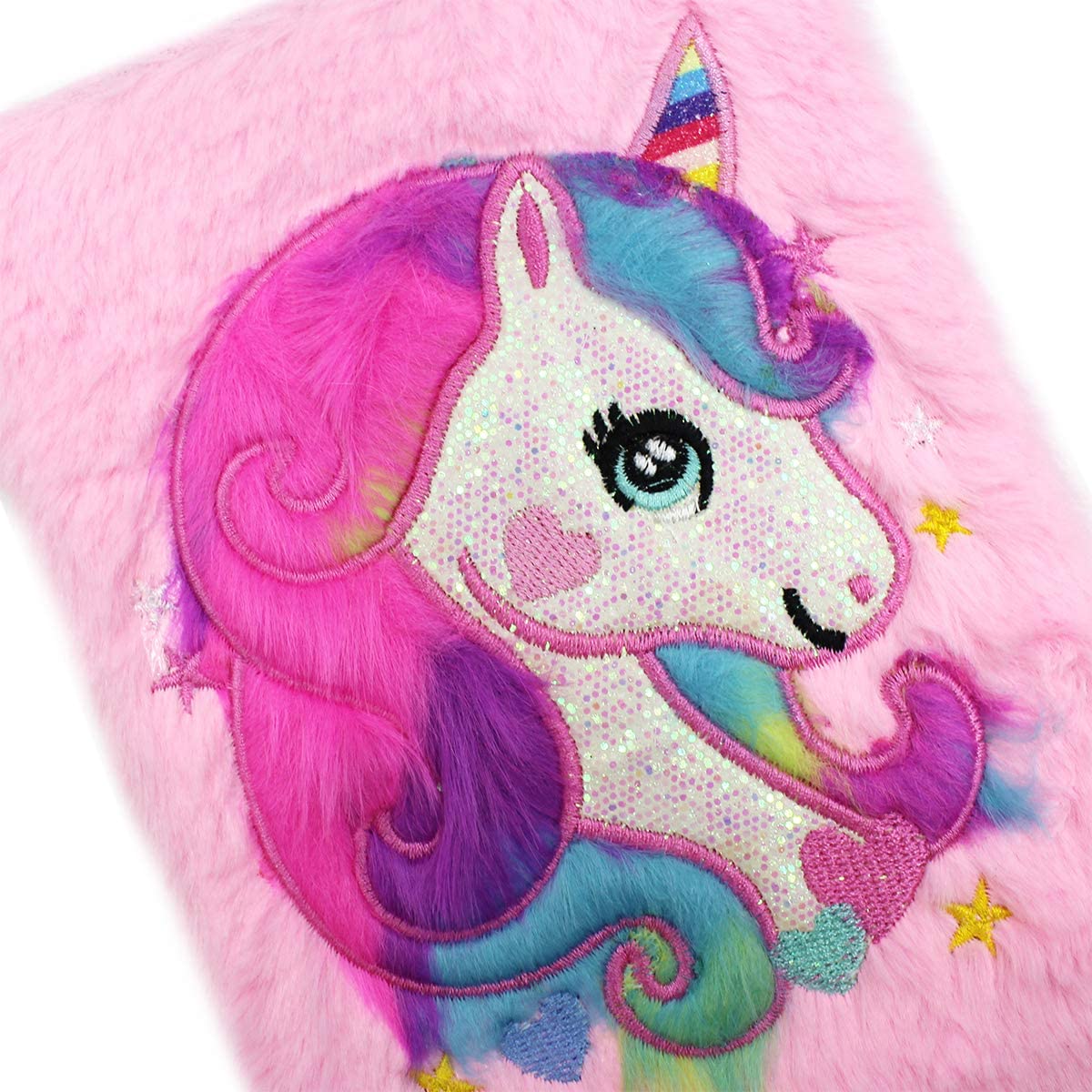 Plush Unicorn Notebook, Magic Diary for Girls Lovely Unicorn Fluffy Notebook 160 Pages for Writing and Drawing Birthday for Girl: Pink