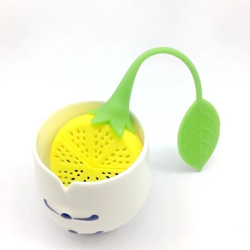 1 st tepåse tekanna tillbehör kök levererar tesil giftfri citronform silikon te infusionsanordning