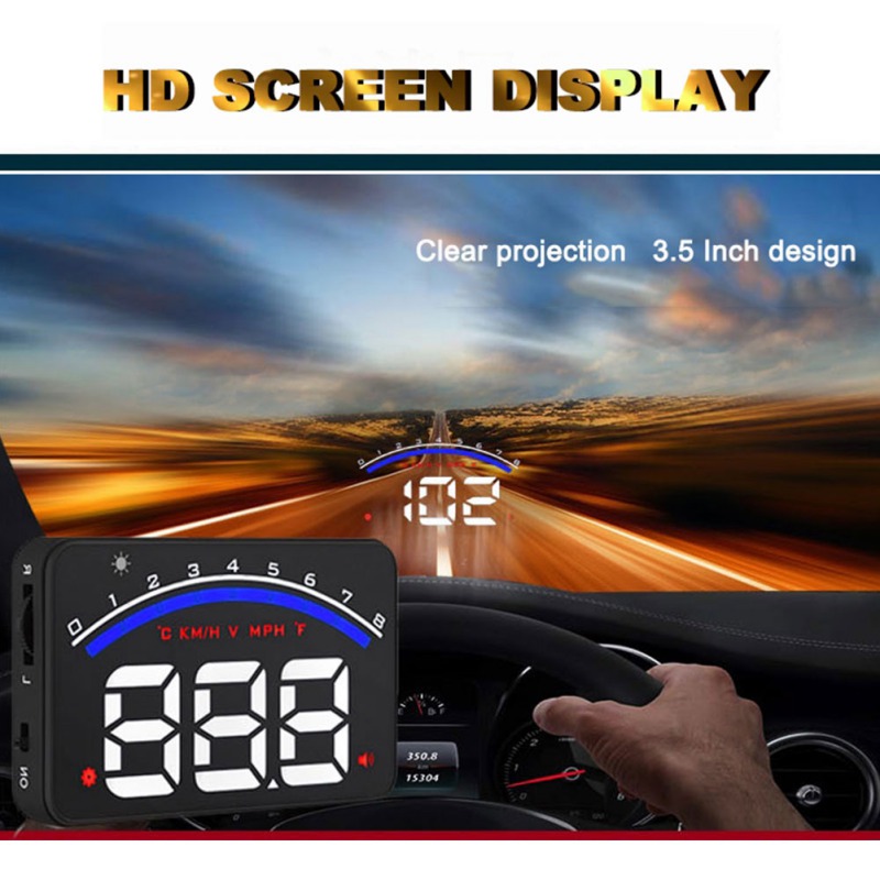 M6 HUD Head Up Display Car-styling Hud Display Over-speed Warning Windshield Projector Alarm System Universal Auto