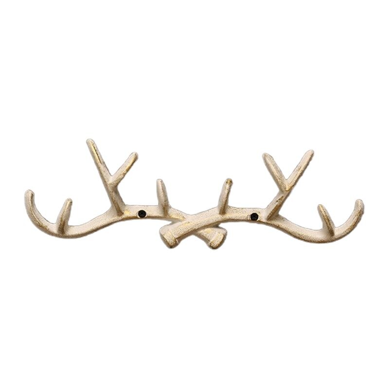 Gietijzeren Vintage Herten Gewei Muur Gemonteerde Kapstokken Home Decoratieve Haak Rack E5BB: E