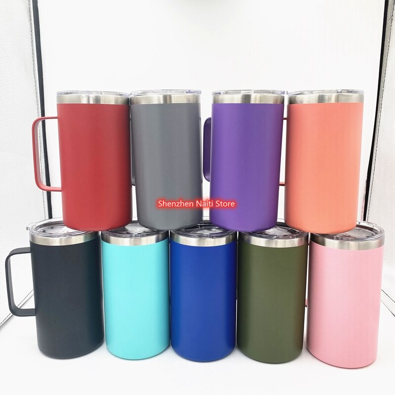 Coffee Mug with Handle, 24oz Insulated Stainless Steel Coffee Travel Mug, Double Wall Vacuum Reusable Coffee Cup with Lid