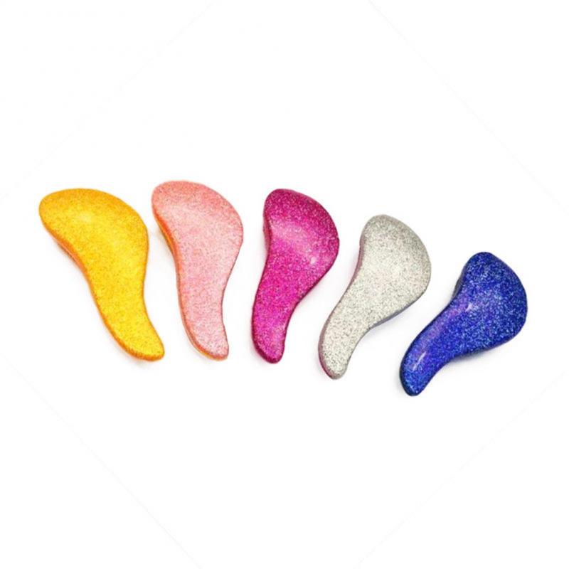 Beauty – Mini peigne chauffant Anti-statique pour Massage du cuir chevelu, brosse à cheveux démêlante, artisanat à paillettes, accessoires de coiffure