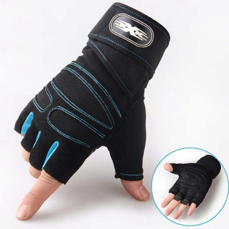 Guantes de ciclismo para hombre, guantes de medio dedo para bicicleta, guantes antideslizantes suaves y transpirables, guantes deportivos para Fitness al aire libre, negros