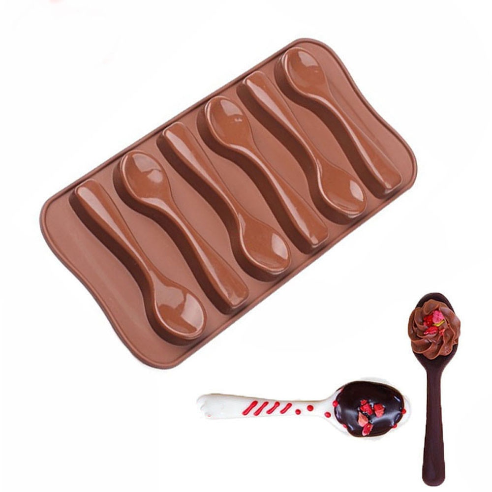 Siliconen Chocolade Bakvorm Lepel Vorm Mal Chocolade Biscuit Candy Jelly Diy Mold Bakvorm #40: Default Title