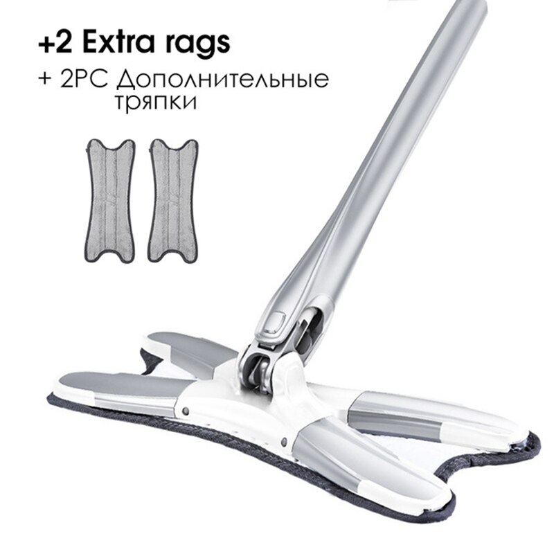 Concis tipo X mopa para suelo de microfibra con reemplazo paño de mopa fregona plana de lavado a mano herramientas de limpieza doméstica de extrusión Manual: Rojo