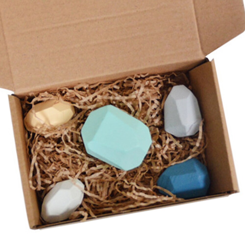 Wooden Stacking toy Montessori Toy Block Colored Stone Rocks Stones Tumi Ishi Wood Balancing Stacked Stones: 5pcs
