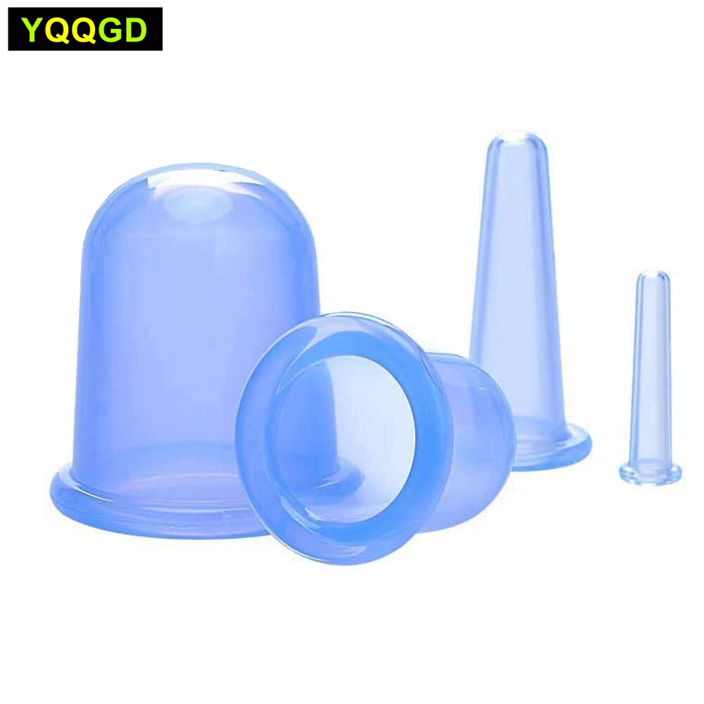 4Pcs Anti Cellulite Cupping Therapie Set Voor Familie Siliconen Vacuüm Massage Cups - Chinese Cupping Kit Voor Body Facial massager