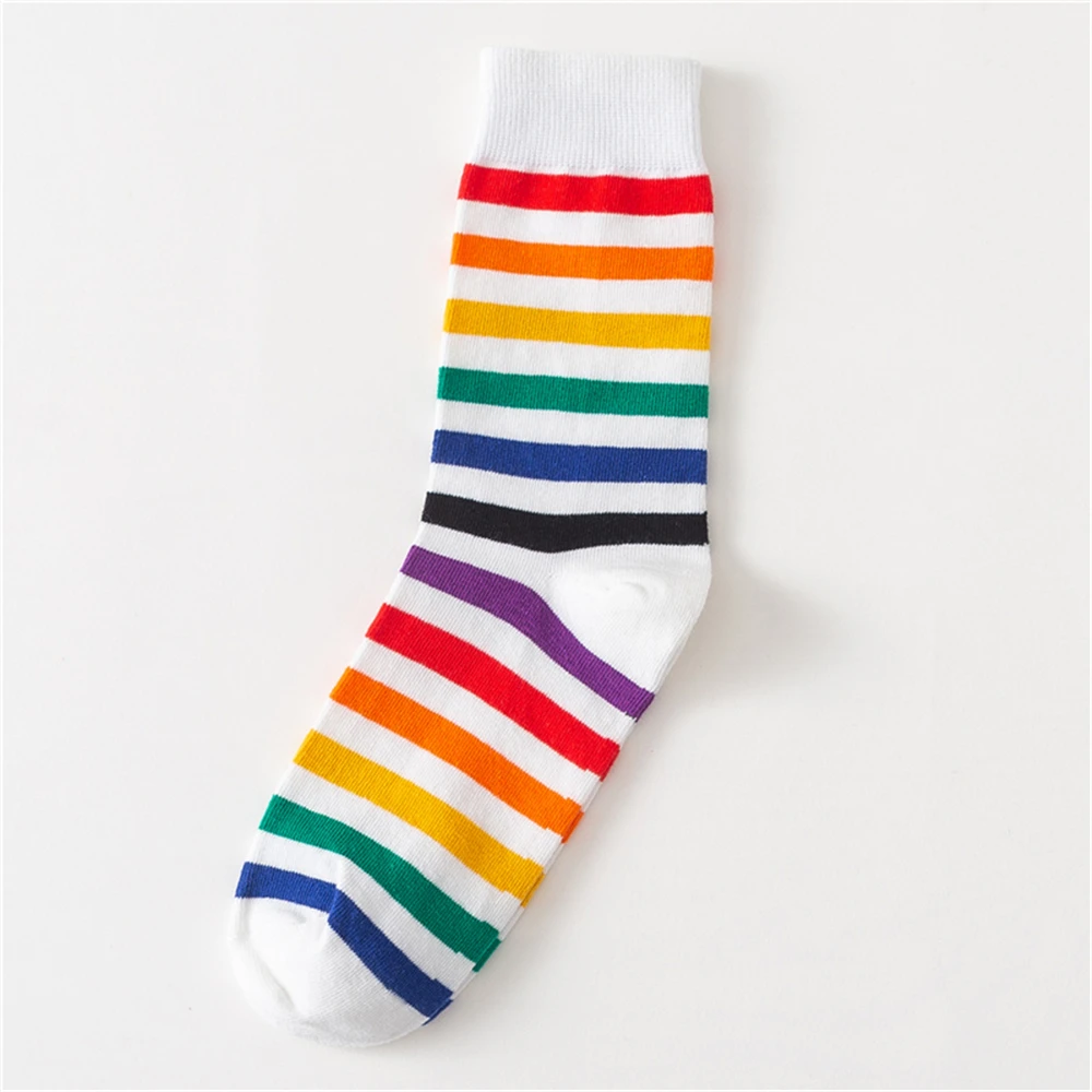 Calcetines de colores con estampado de arcoíris para hombre, medias con estampado de arte divertido y feliz, conjunto de de invierno, estilo informal y de negocios,: Verde rojo