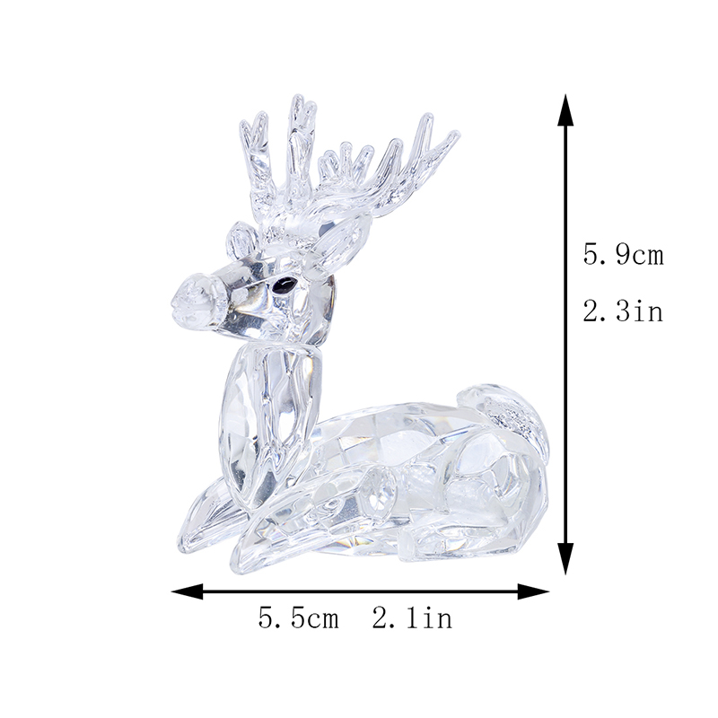 H & D Herten Tiny Micro Crystal Beeldjes Clear Glass Art Wilde Dieren Collectible Home Decor