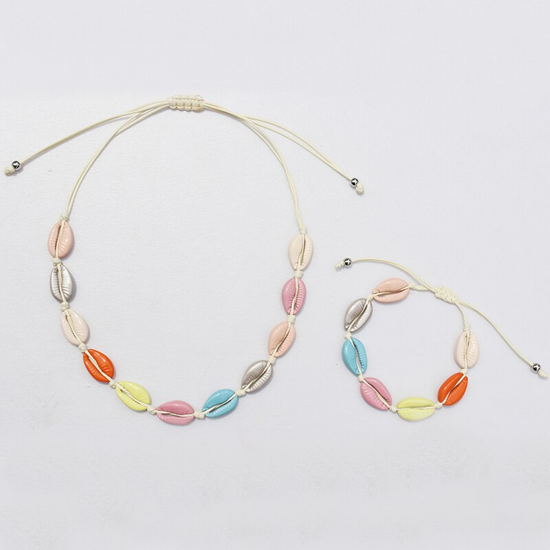 Lateefah-pulsera colorida de de verano para mujer, joyería para mujer, gargantilla de concha, para niña