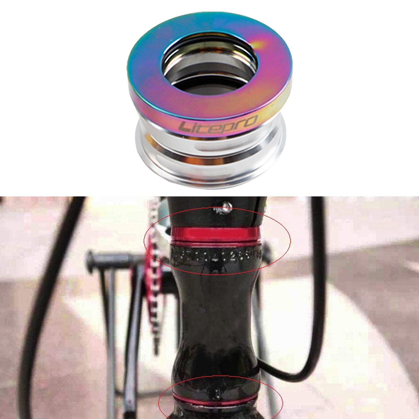 Bike Headset Bicycle Threaded Electroplating Bearing Road Bike Mountain Bowl 44mm