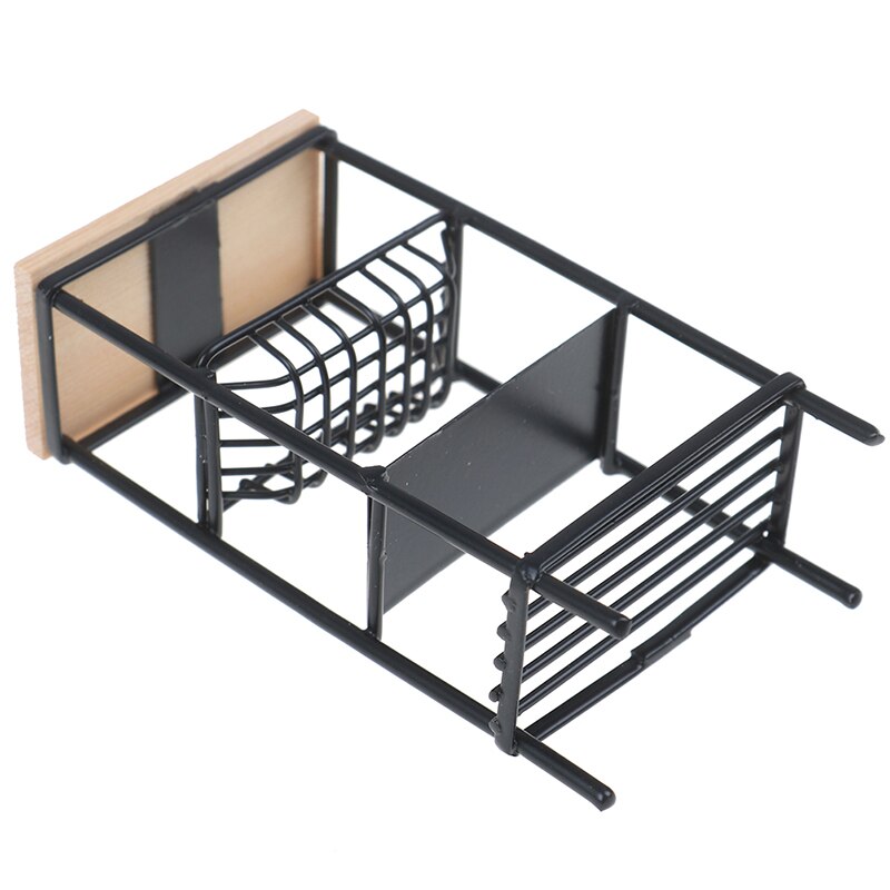 1:12 dockskåp tillbehör mini svart kök sidoskåp miniatyr display hylla tillbehör kök matskåp barn