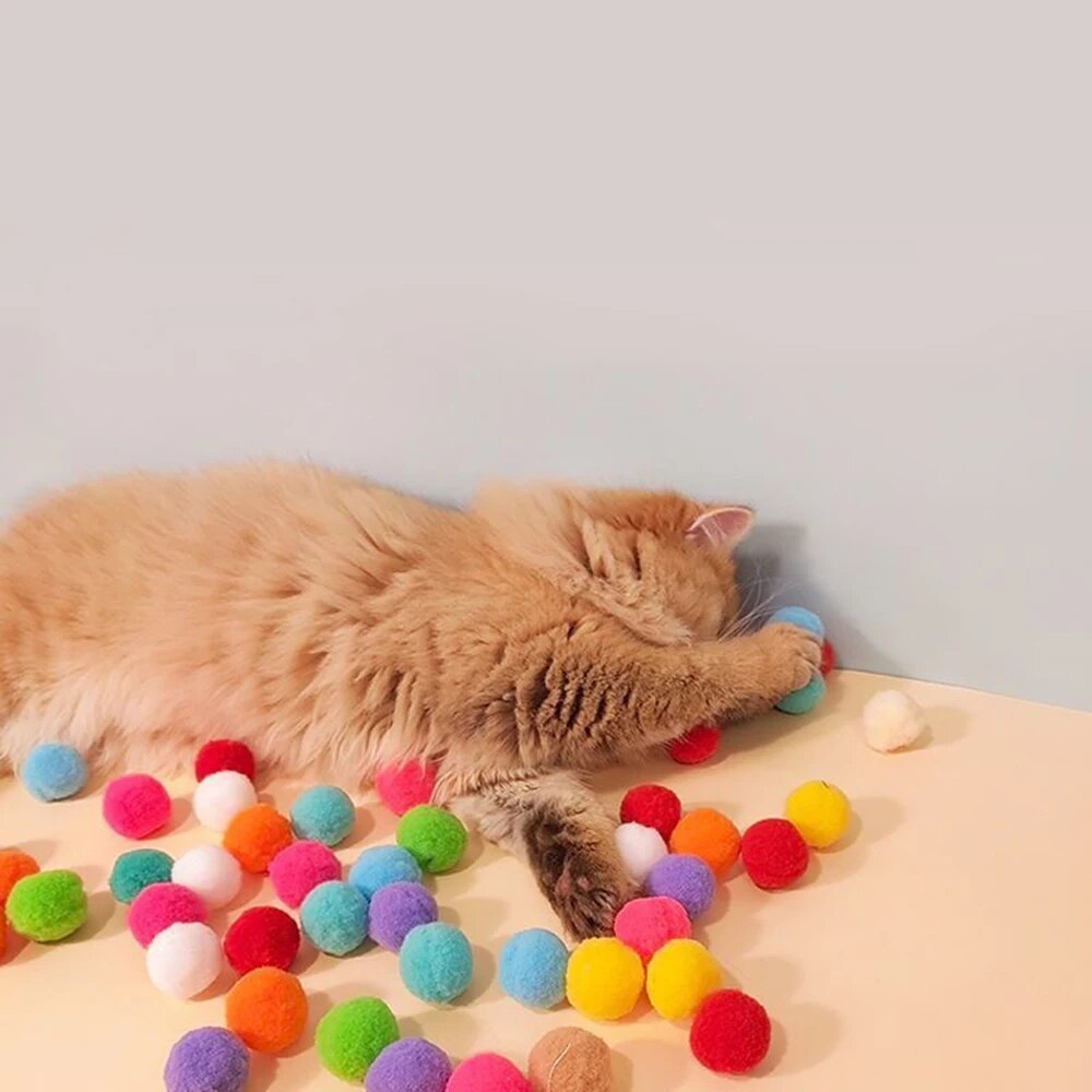 1 ensemble de jouets interactifs pour chat, pistolet jouet très amusant, 20 pièces, balle en peluche, lance une balle silencieuse à rebond élevé pour taquiner le chat