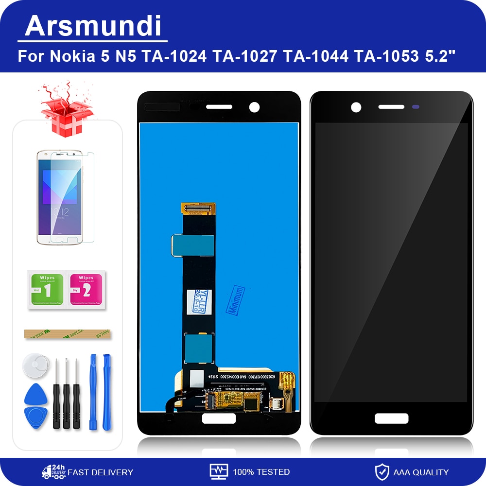 Pantalla LCD de 1024 "para Nokia 5, montaje de digitalizador con pantalla táctil, recambio de LCDs, para Nokia 5, N5, TA-1027, TA-1044, 1053, TA-5,2