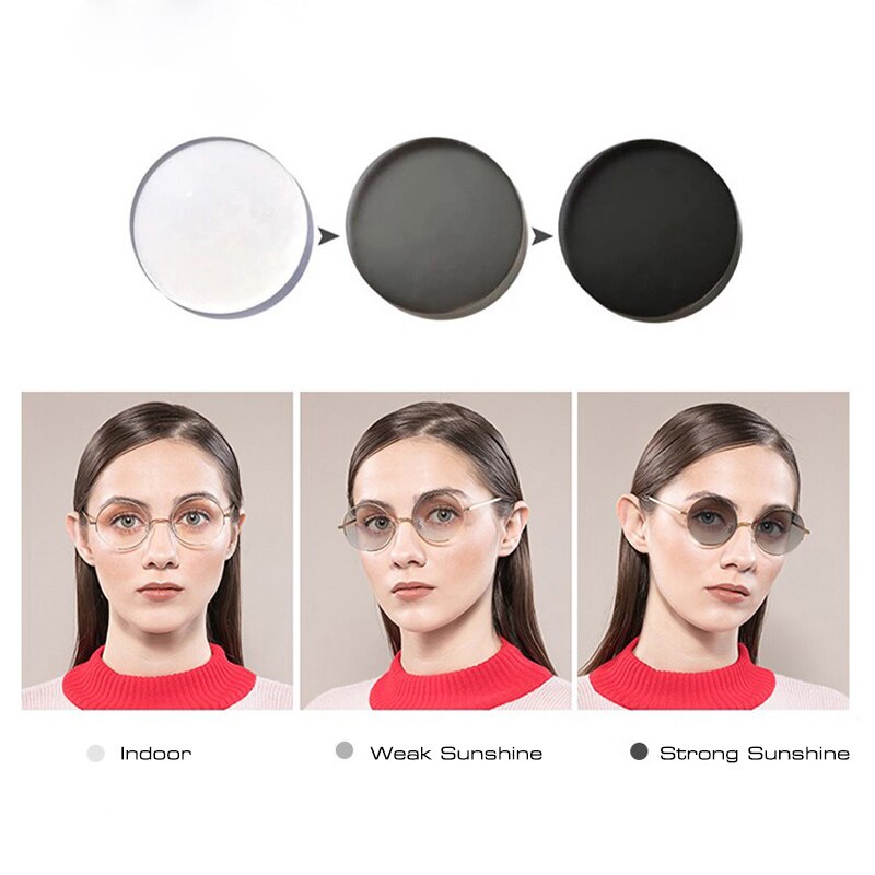 Lentes de decoloración de resina con CR-39 de prescripción 1,56, lentes para miopía hipermetropía presbicia óptica sensibles a la luz