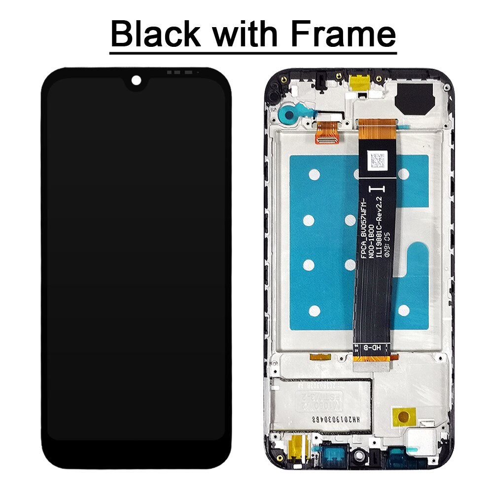 5.71'' for Huawei Y5 LCD Display+Frame Digitizer Touch Screen For Huawei Honor 8S Y5 AMN-LX1 Lcd Assembly Repair Parts: Black with Frame