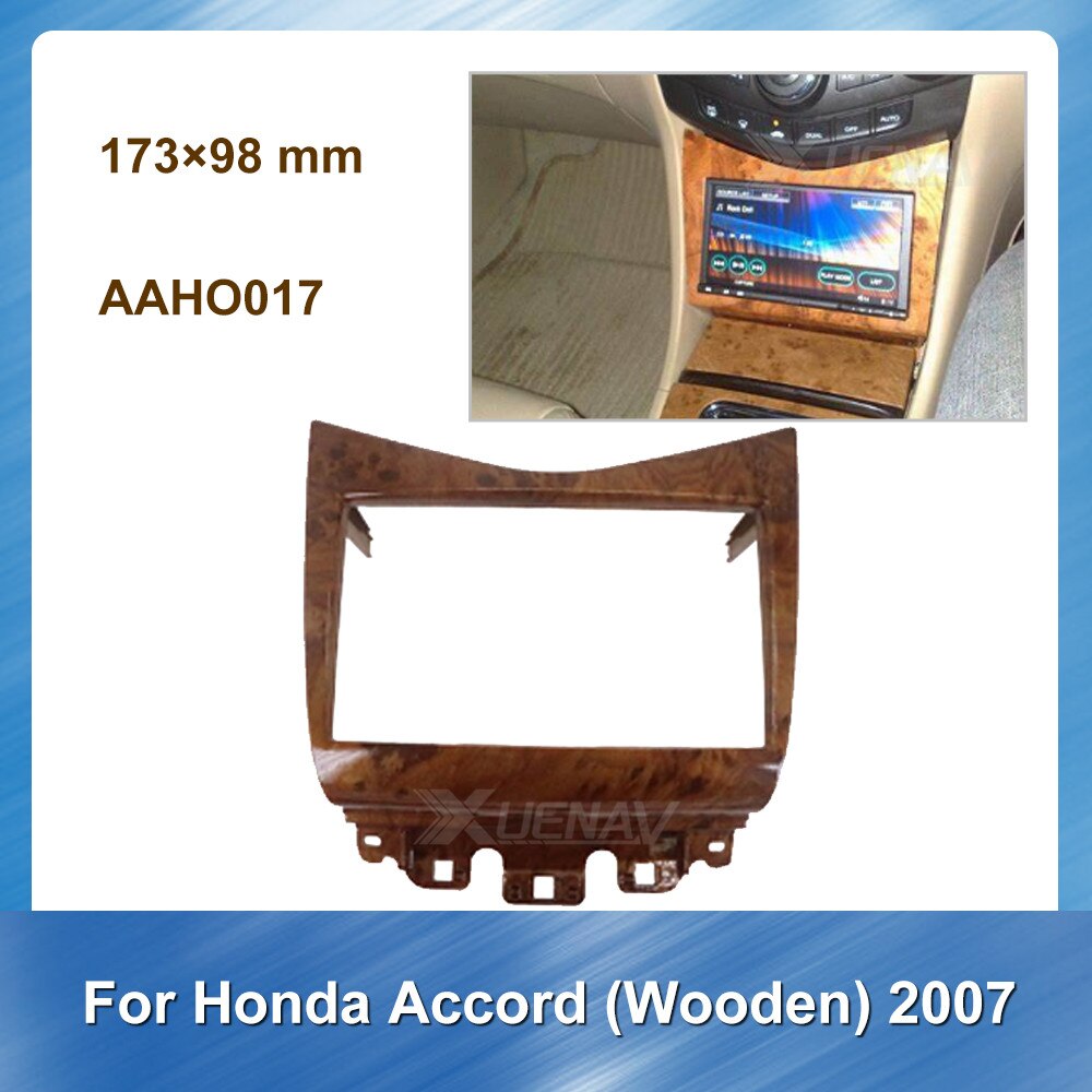 2DIN Autoradio Fascia Frame Voor Honda Accord 2007 Voor Honda Houten Audio Bezel Auto Panel Trim Dash dubbele Mount Kit