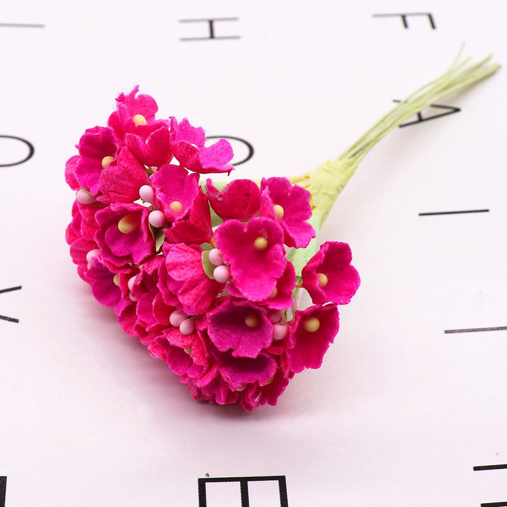 8 Stuks/40 Heads 1 Cm Mini Papieren Bloemen Rozen Boeket Kunstmatige Bloem Goedkope Bruiloft Decoratie Voor Scrapbooking Diy flores: 7