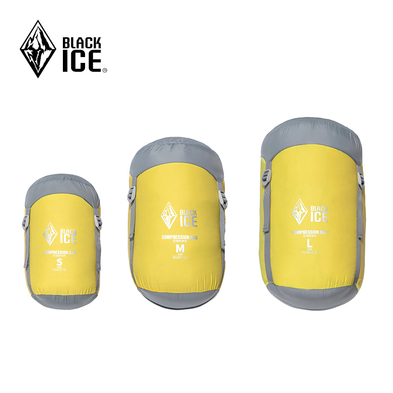 Black Ice Compression Sack Storage Bag Ultralight Down Sleeping Bag Stuff Sack S/M/L for Backpacking Hiking Camping Blackice