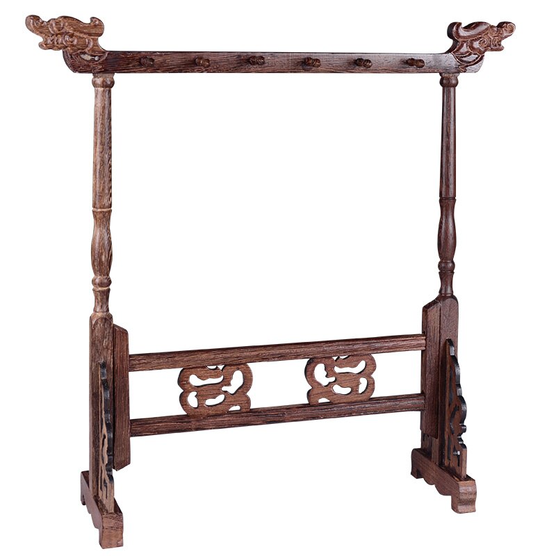 Antieke Eenvoudige Stijl 12 Hangers Schrijven Penhouder Traditionele Schrijven Borstel Hanger Massief Wenge Hout Praktische Studie Pen Rack