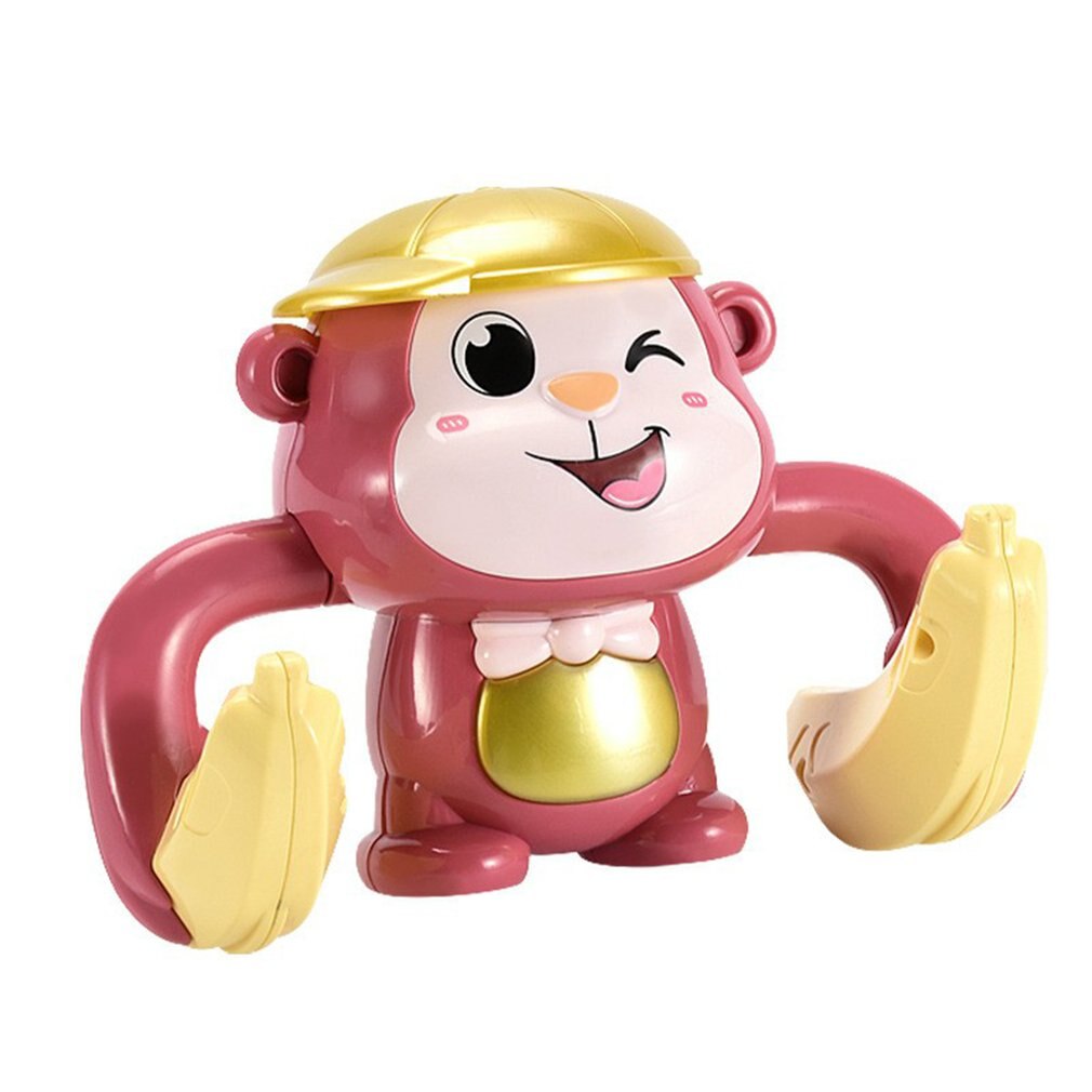 Kids Electric Monkey Toy Walking Singing Musical Light Monkey Sound Control Induction Toy Funny Electronic Pets for: pink