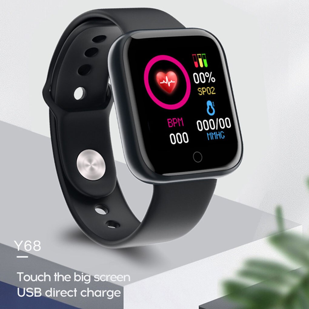 Y68 Bluetooth Smart Horloge V4.0 Sport Fitness Heartrate Smart Band Bloeddrukmeter Fitness Tracker Polsbandje Accessoires