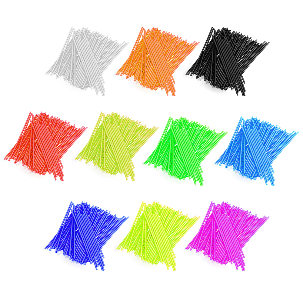72pcs Decoração Motocross Da Bicicleta Da Sujeira Da Motocicleta Jantes de Raios Da Roda Wraps Skins Protector Covers Decor Decoração de Moto
