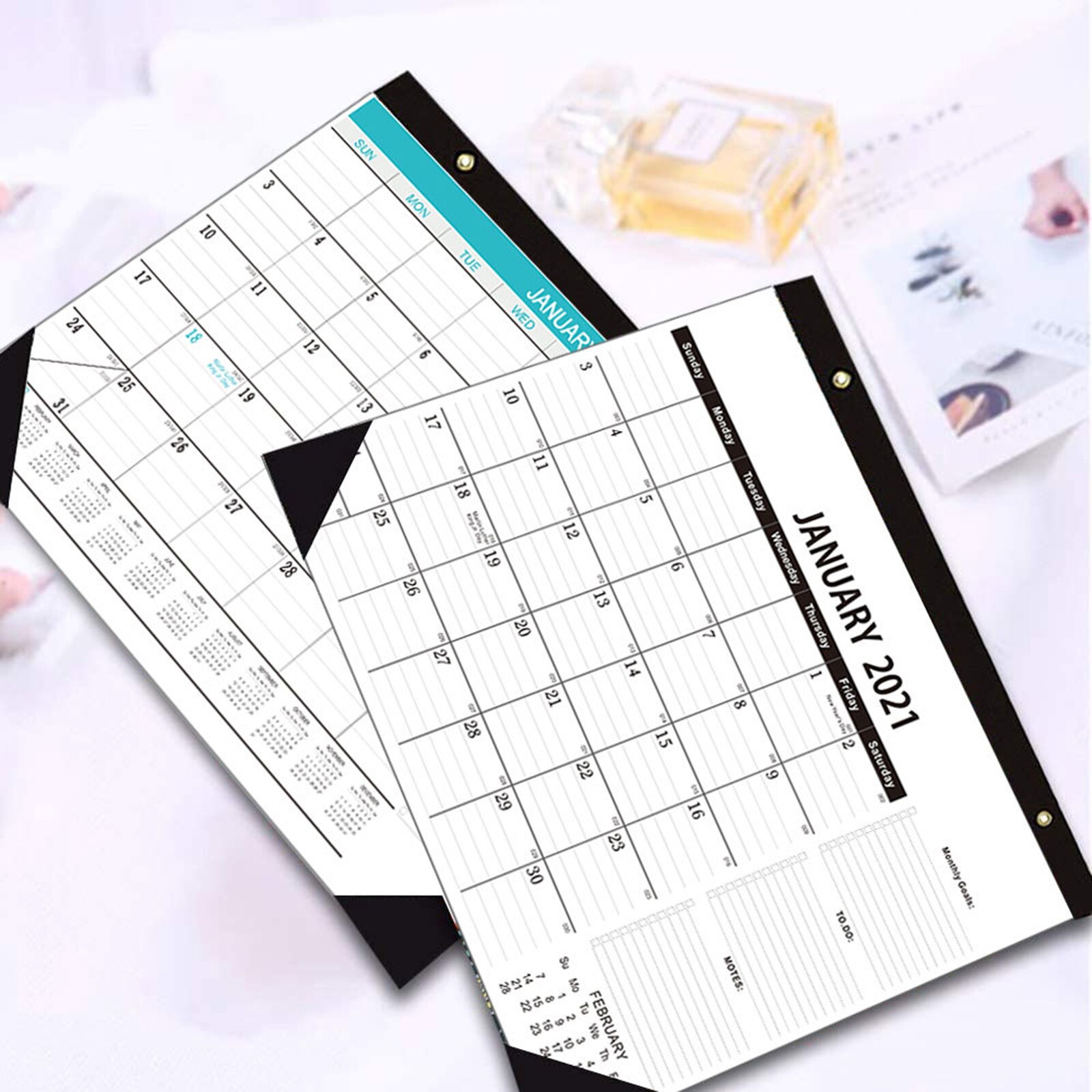 Bloco grande do calendário da parede do gêmeo-fio encadernado com julian datas o presente dos artigos de papelaria você pode obter mais feito em menos cronograma do planejador do tempo