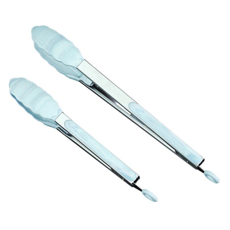 Kitchen Food Clip 2PCS/Set Bread Doughnut Clip Stainless Steel Silicone Pointed Forceps Barbecue Clip 12 /9 Inches