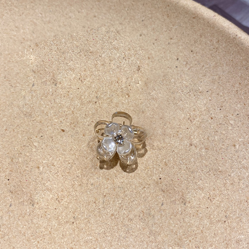 Coleteros geométricos minimalistas coreanos para mujer, pinza para cabello de flores, diamantes de imitación, transparente, pequeño, cangrejo, para: Default Title