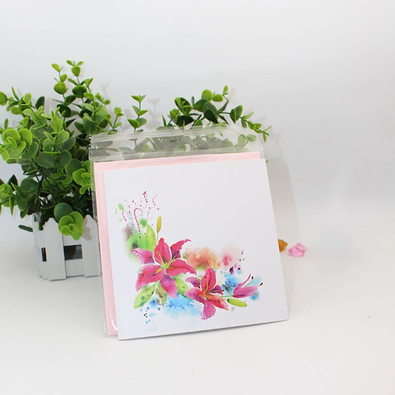 Lille frisk stil lykønskningskort udskæring papirskåret blomst potteplante lykønskningskort fødselsdagskort bryllup invationskort