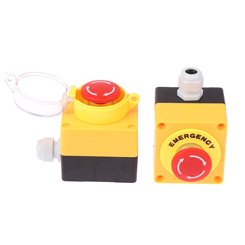 Red Sign Push Button Switch DPST Mushroom Emergency Stop Button AC 660V 10A