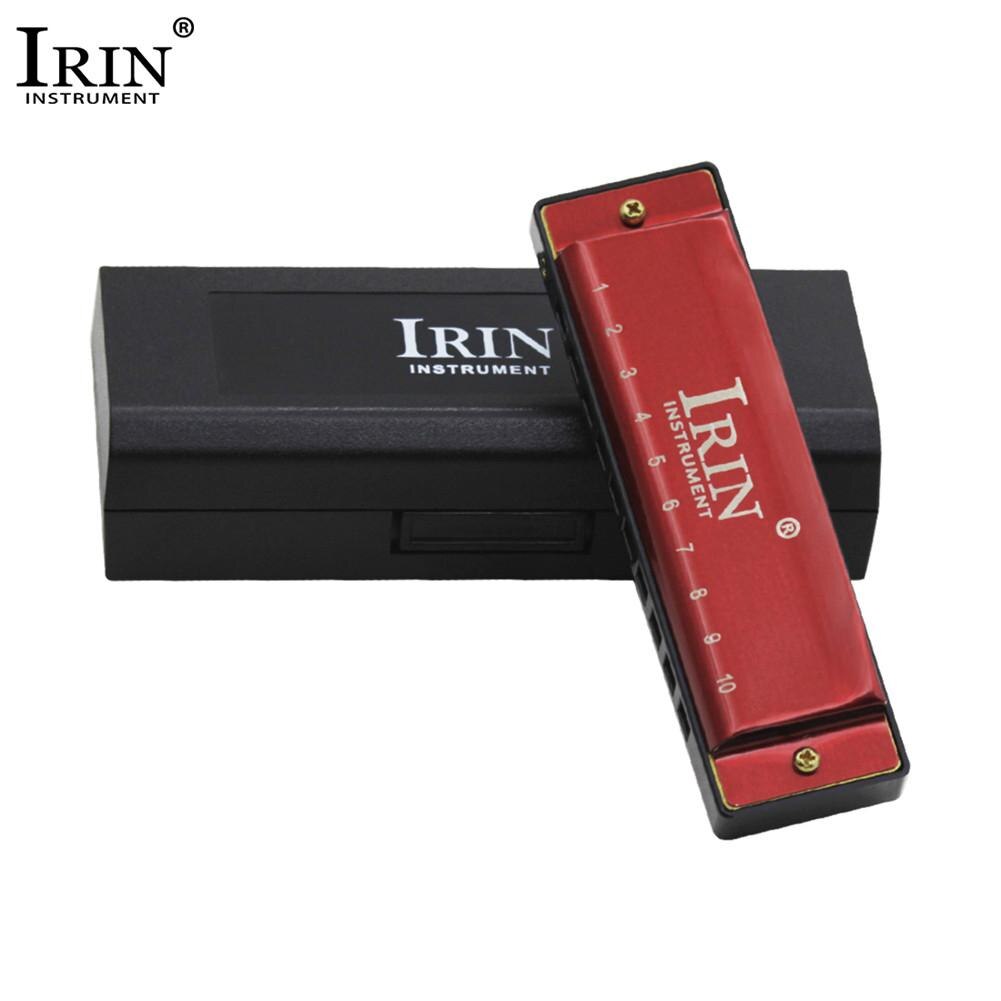 IRIN Harmonica Diatonische 10 Gaten 20 Tone G Key Mondharmonica Swan Mini Harmonica Harp Metalen Dubbele Rij Voor Rock jazz Blues: Red