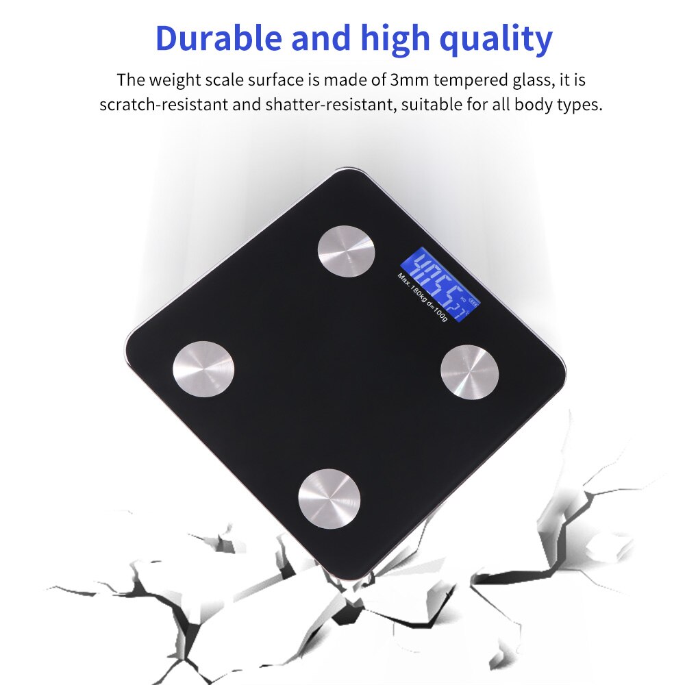 Original Smart Body Fat Composition Scale 2 Bluetooth 5.0 Balance Test 13 Body Date BMI Health Weight Scale LED Display