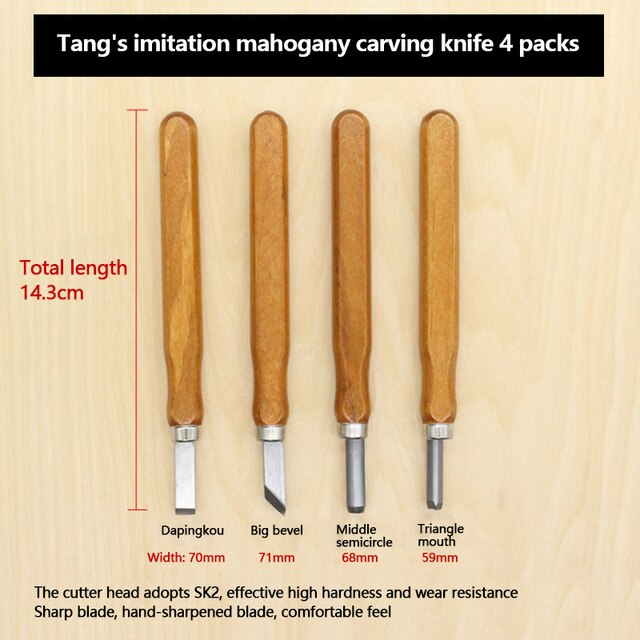 3/4/5/10/12pcs Wood Carving Chisel Knife Hand Tool Set For Basic Detailed Graver Sculpt Pottery Ceramic Clay Diy Hand Tool Set: 4Pcs
