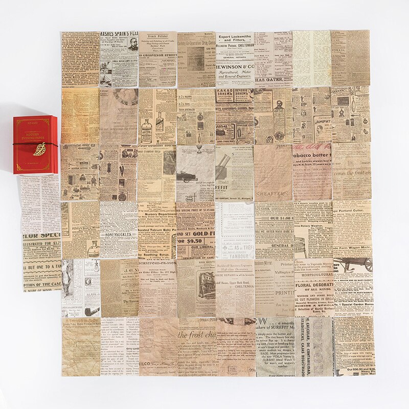 100 hojas de obra maestra de escritor, pequeño libro de recortes, material de decoración diy vintage, marcador de Arte de papel artesanal, papel de origami: 5