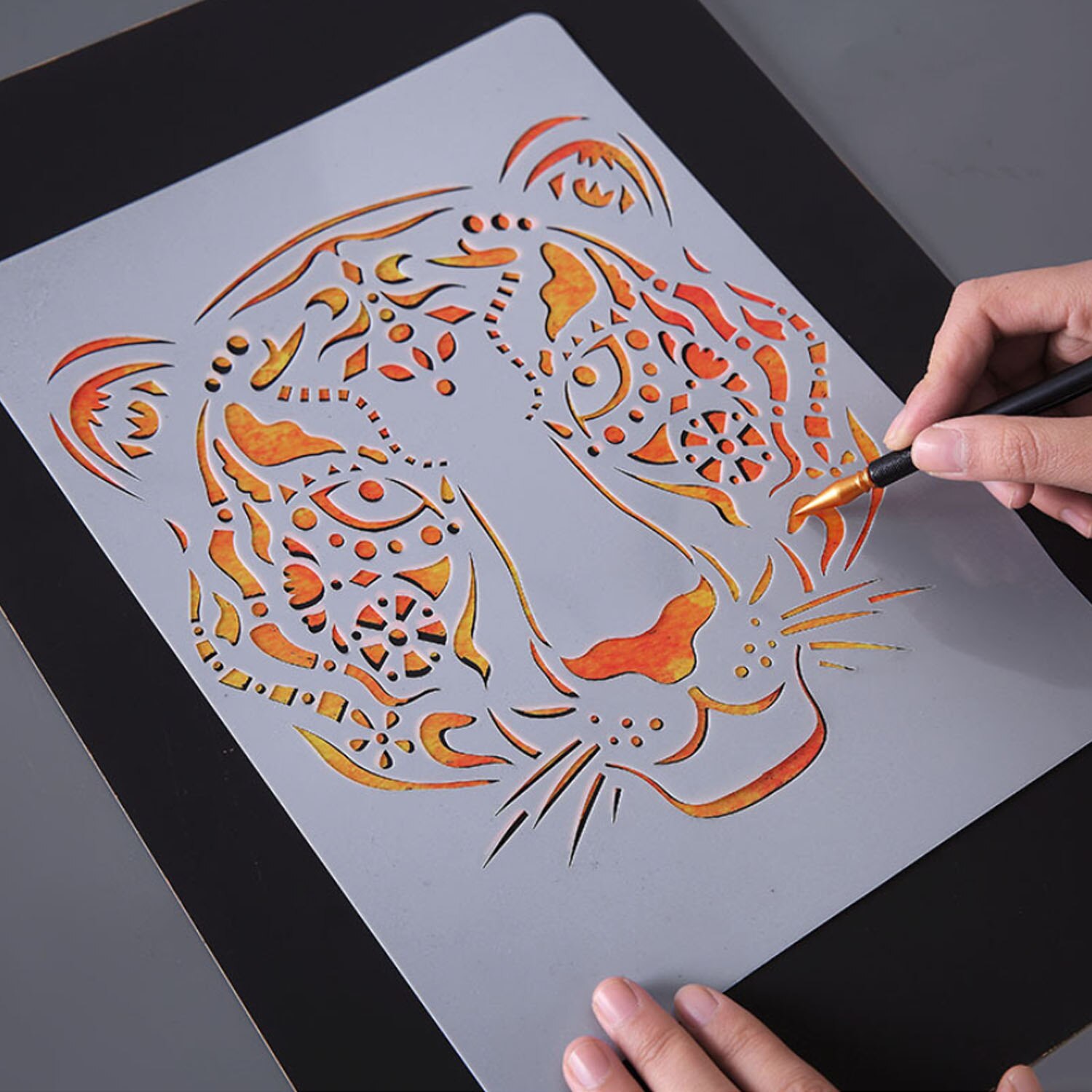 10 Sheet Animal Stencils Drawing Painting Templates for Kids Children DIY Scratching Art Craft Scrapbook Projects
