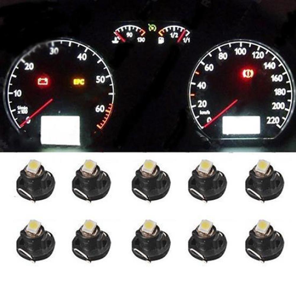 Adeeing 10 stk  t4.2 5050 smd 12v led pære bil instrument dashbord meter panel lys lamper hvit blå rød gul grønn