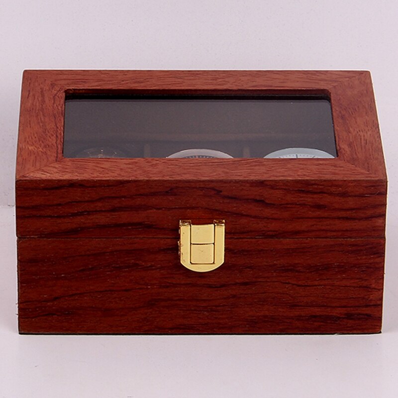 3 Slots Wooden Watch Display Case, Glass Topped Wooden Watch Display Case Watch Jewelry Organizer