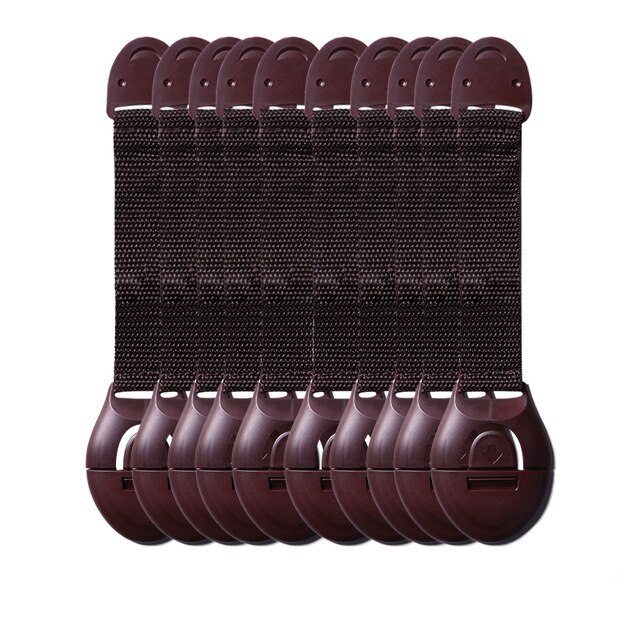 5 Pcs/Lot Child Lock Protection Of Children Locking Doors For Children's Safety Kids Safety Plastic protection safety lock: 5 PCS  Chocolate