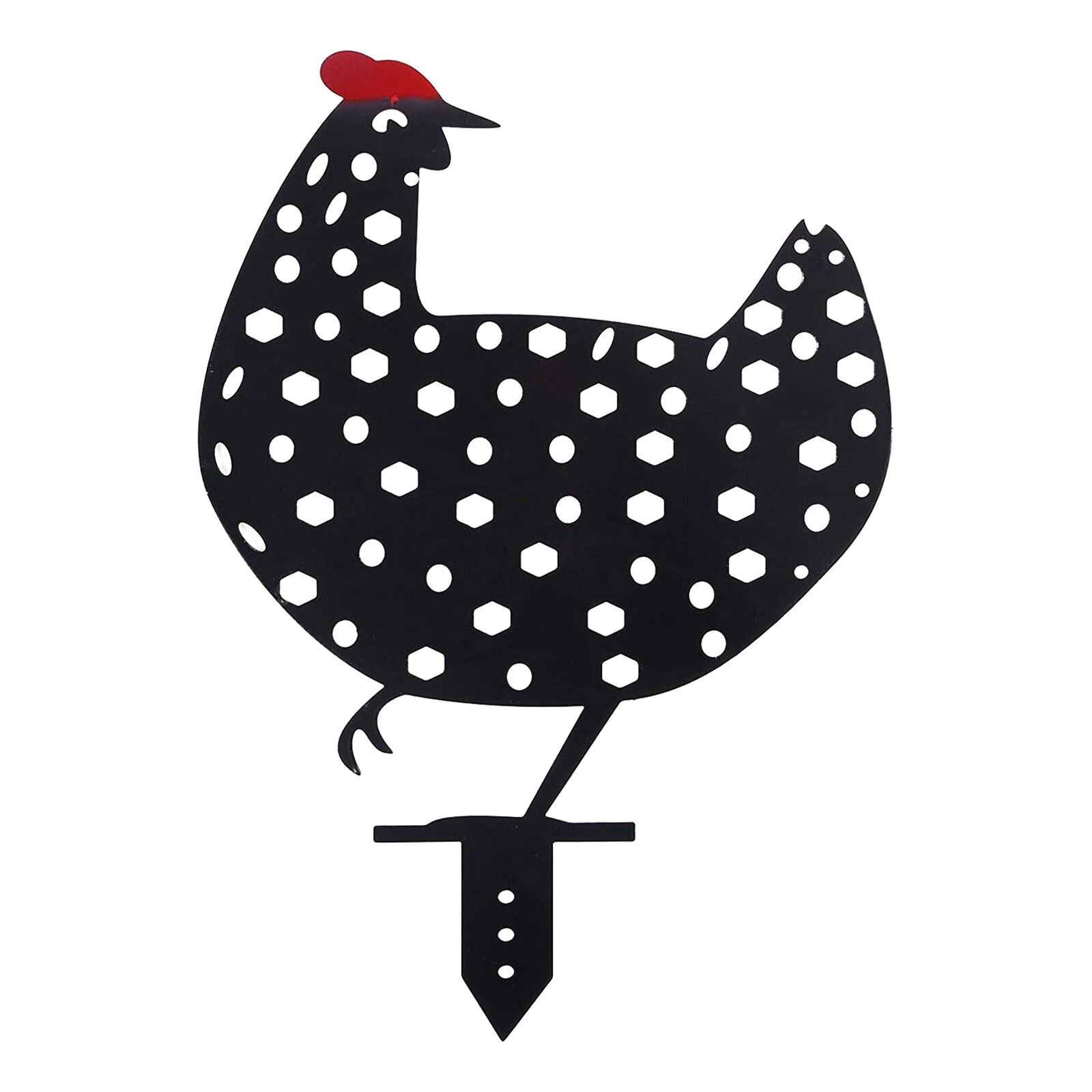 Chicken Yard Art Metal Chicken Home Decoration Backyard Lawn Garden Stakes Farm Rooster Cockerel Steel Chicken Weathervane: 08