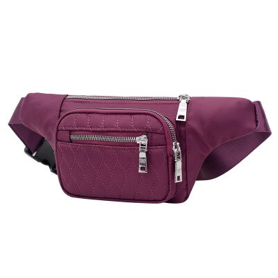 Casual heuptas voor dames, waterdichte nylon heuptas, telefoonhoesje, borsttas, damestas met brede band, damestas met klep, crossbodytas: Paars