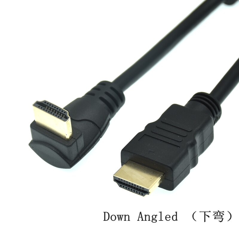 Short 90 Degree Left Right UP Down Angle HDMI-compatible Cable Double HDTV Line Male To Male M/M HDTV Cable Wire 0.5m 1.5M: Down / 0.3m