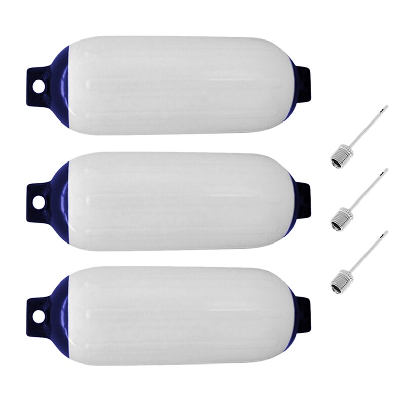 3PCS Inflatable Boat Fender PVC Boat Anchor Bumper Marine Boat Fender for Boat, Sailboat, Cuddy Etc (4.5X16 Inch)
