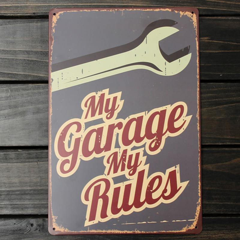 Min garage mine regler blikskilt vintage metalplakat dekorativ bar metalplade plaketter wallsticker jernmaleri  #1207