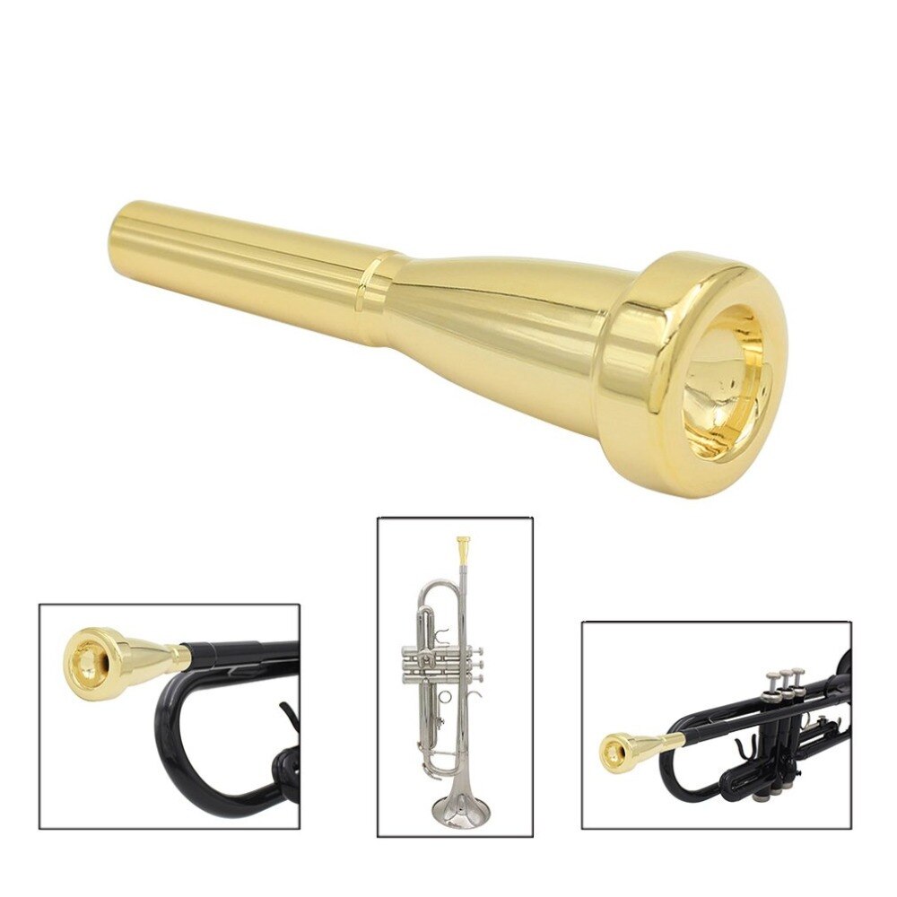 1PC Professionele Gouden Plated Bullet Trompet Mondstuk Maat 7C Muzikale Accessoires Trompet Deel